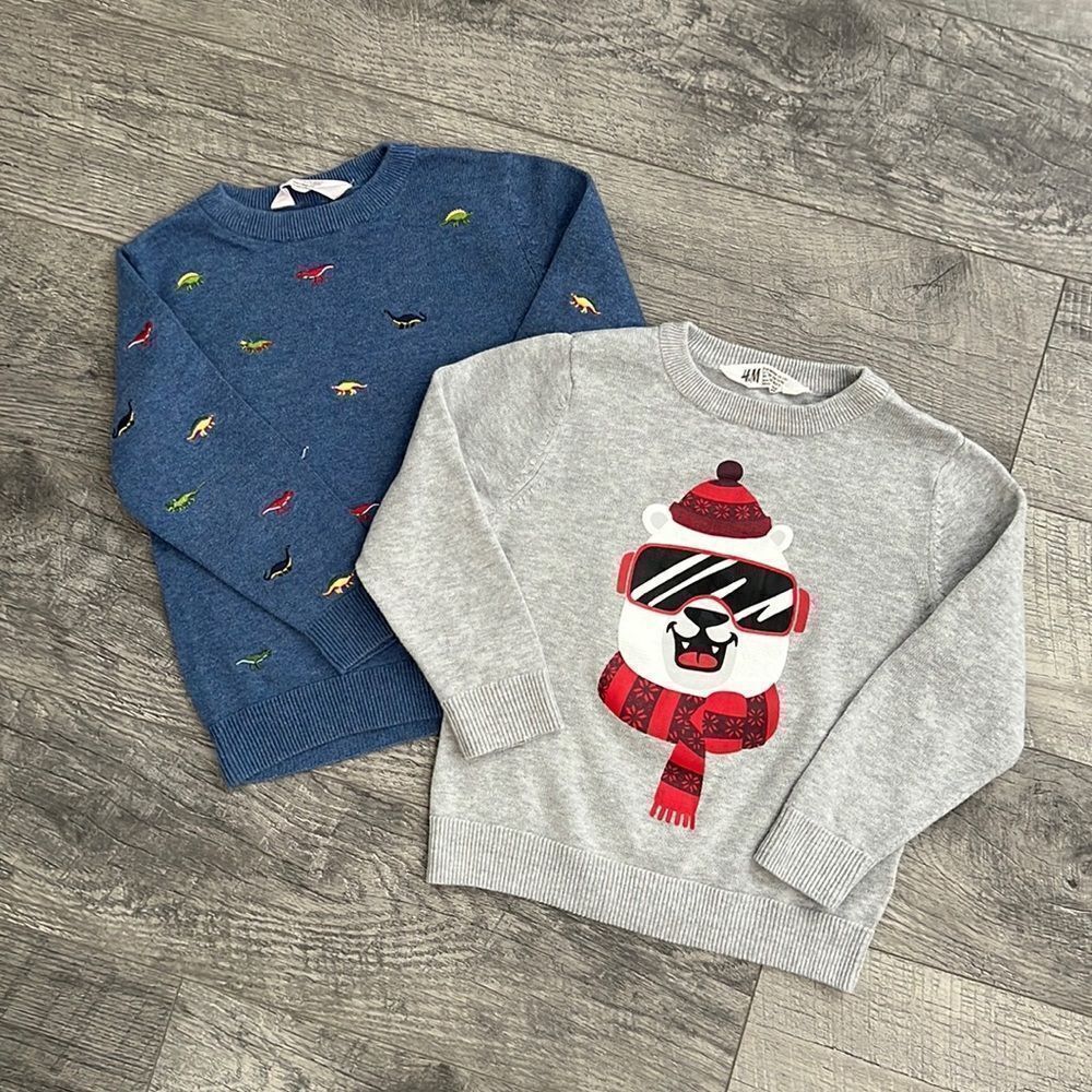 H&M lot 2 pieces boys cotton sweater Sz 2-4 years